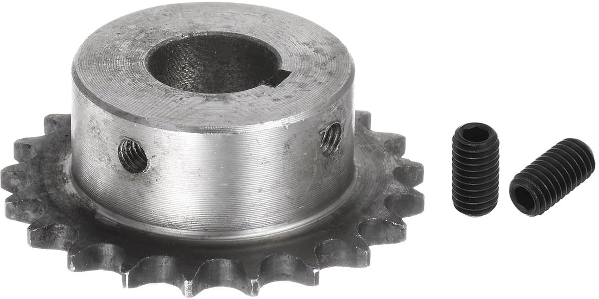 ISO/DIN 06B-1 rolkettingwiel B-type, 20 mm boring, 3/8 inch verdeling, A3-staal enkelstreng rolkettingwiel gehard, 21 tanden
