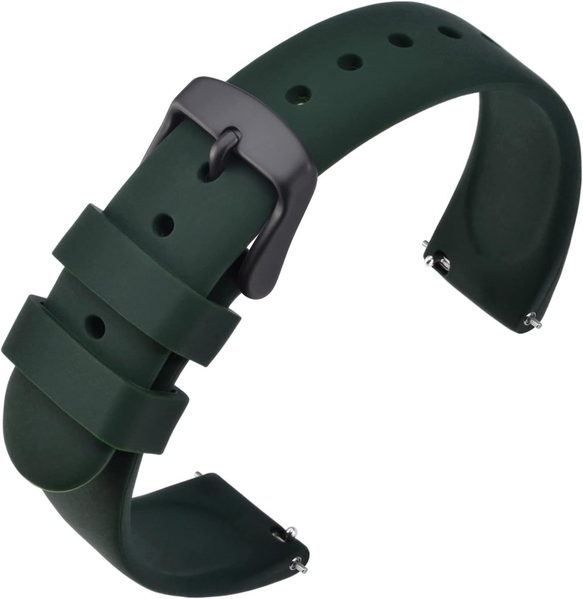 Horlogebandjes, siliconen snelsluiting zachte rubberen vervangende horlogeband 18 mm 20 mm 22 mm, roestvrijstalen gesp