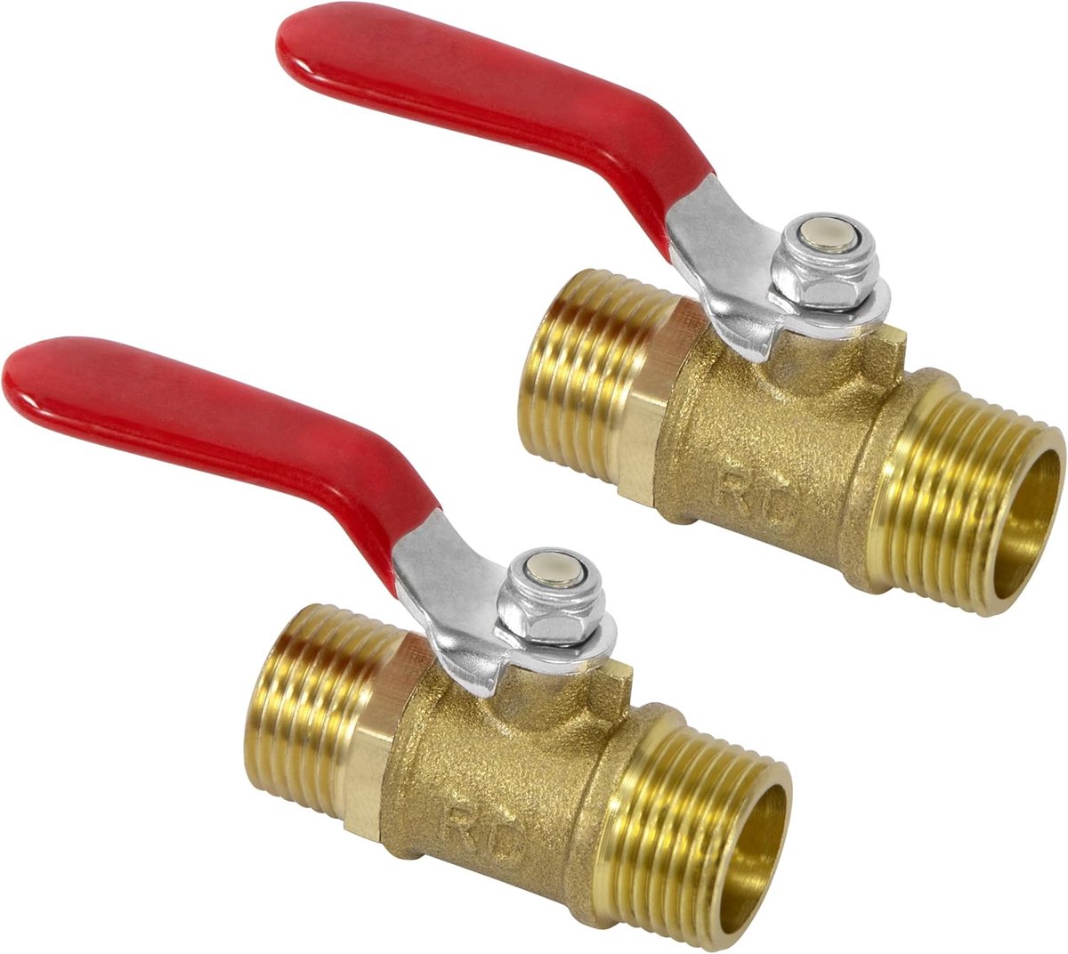 Kogelkraan van messing, 2 stuks luchtcompressor kogelventiel buitendraad 3/8 mannelijk 3/8 vrouwelijk, buisverbindingen voor tuin, water, olie