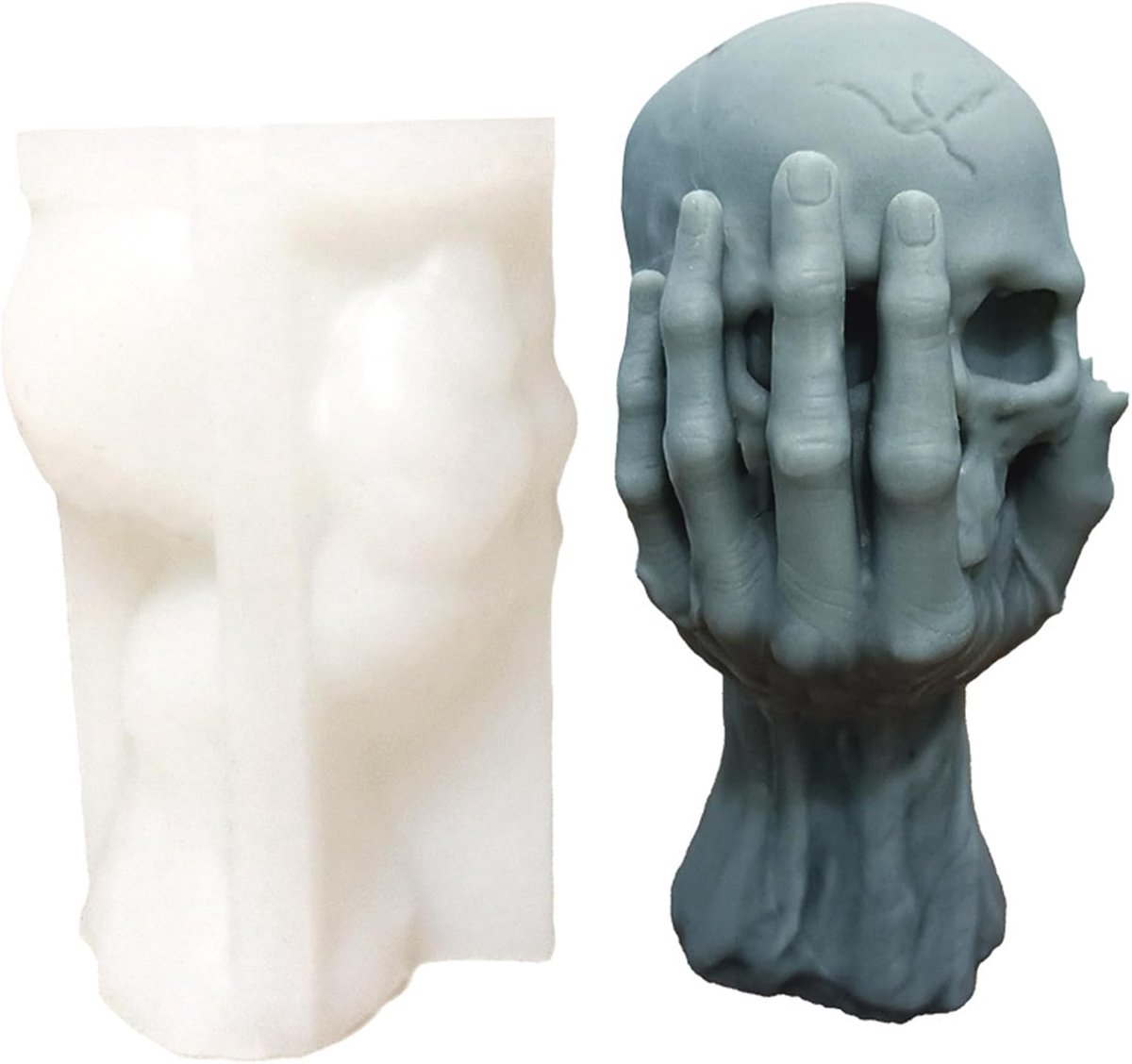 Houdt schedelvorm Halloween doodshoofd kaarsen vorm gietvorm schedelvorm siliconen vorm voor fondant, sojawas kaarsen, gips, epoxyhars, handwerk