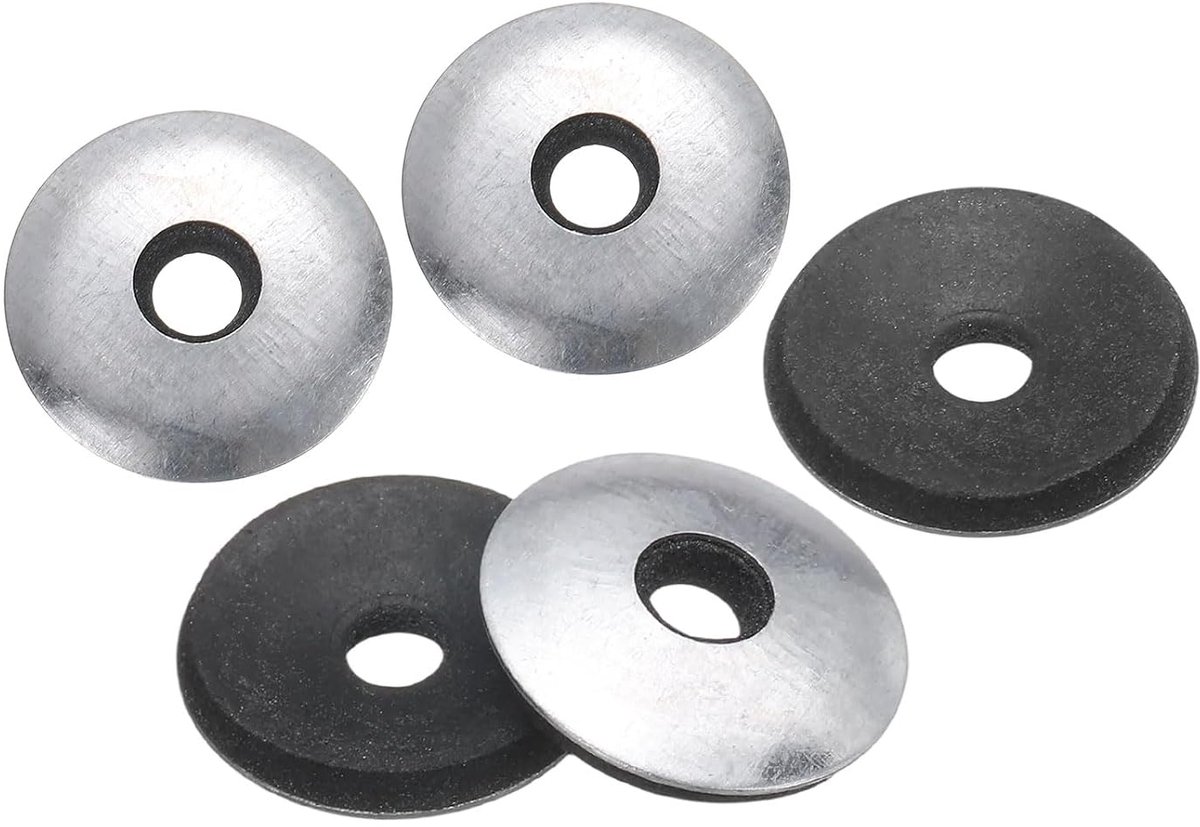 100 stuks 7/32" x 3/4" afdichtringen, 304 roestvrij staal verzinkt EPDM gebonden neopreen afdichtringen voor schroeven en bouten, zilver en zwart