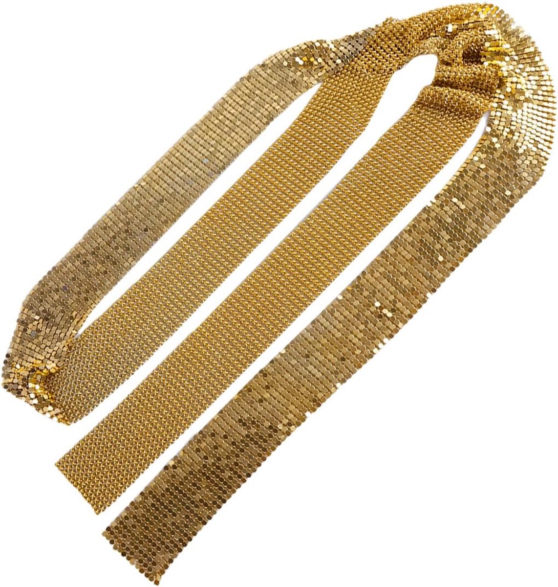 sjaal met gouden metalen pailletten, modieuze, slanke, lange halsdoek, kostuumaccessoires voor meisjes, feest, nachtclub