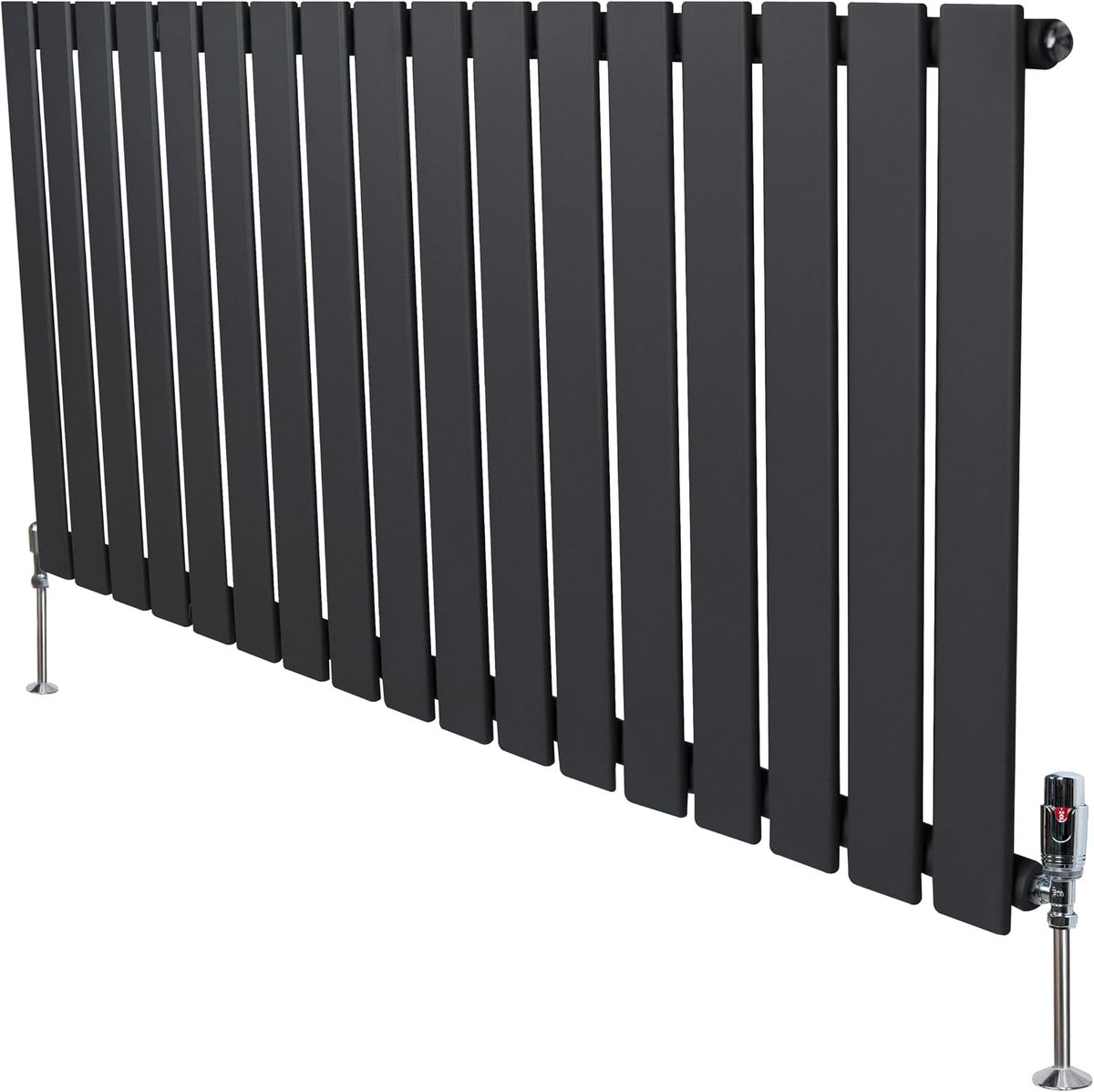 Design radiator 600x1190mm - dubbel paneel - modern mat antraciet - hoge warmteafgifte - SnelShoppen