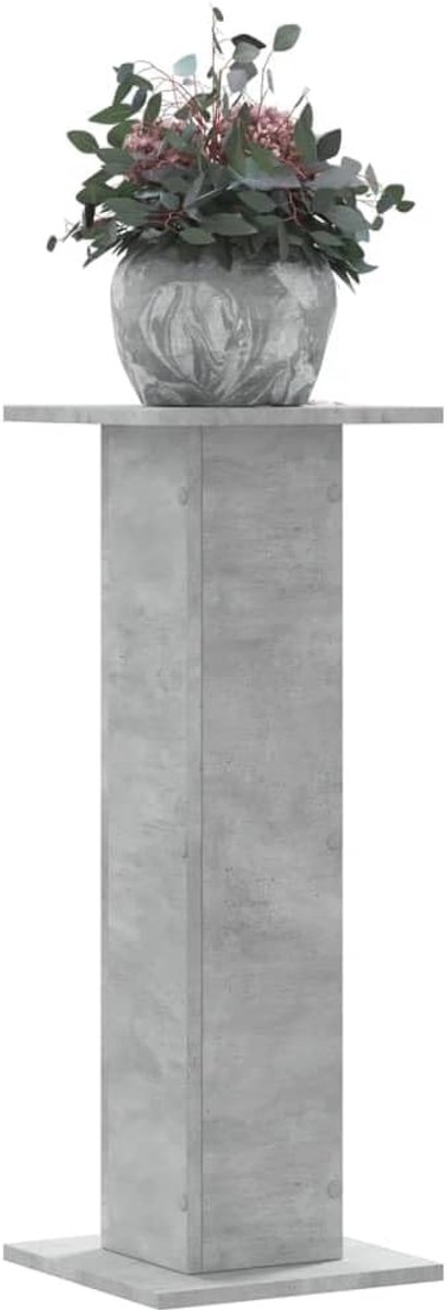2 stuks, betongrijs, 30 x 30 x 80 cm, van houtmateriaal, robuuste plantenzuil met holle constructie voor zandvulling, inclusief wandhouder voor bevestiging