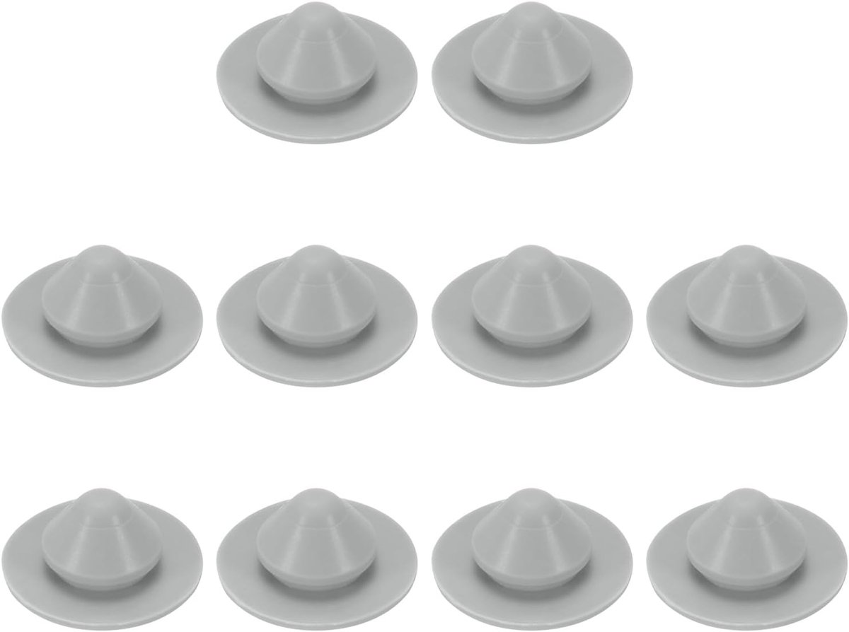 10 stuks gatstoppen 1/2 inch (12 mm) knopstoppen geschikt voor 10-11 mm gat, slangstop met kliksluiting, waterdichte gelslangstop, grijs