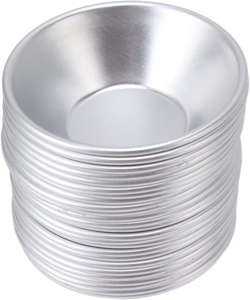 25 Stuks Pastel Eitaart, Aluminium Vla Taart Bakbekers Cheesecakes, Nata Blikken Taarten en Muffins