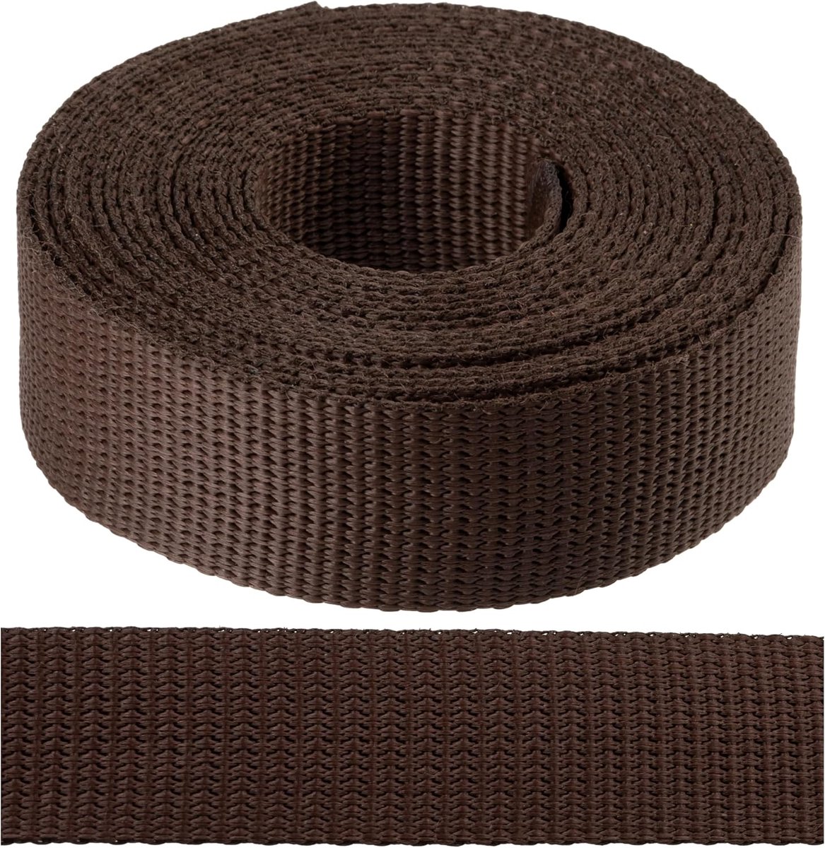 - Polyamide band, kleur bruin, 3 meter | breedte 25 mm | voor naaien, bevestigen, klussen, DIY