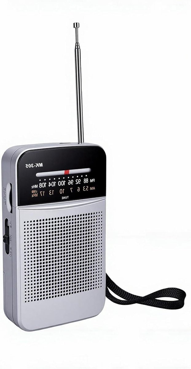 Draagbare Radio - Zakradio AM FM - Ontspannen Luisteren - Oplaadbare Batterij - 15 cm Breed - Zwart
