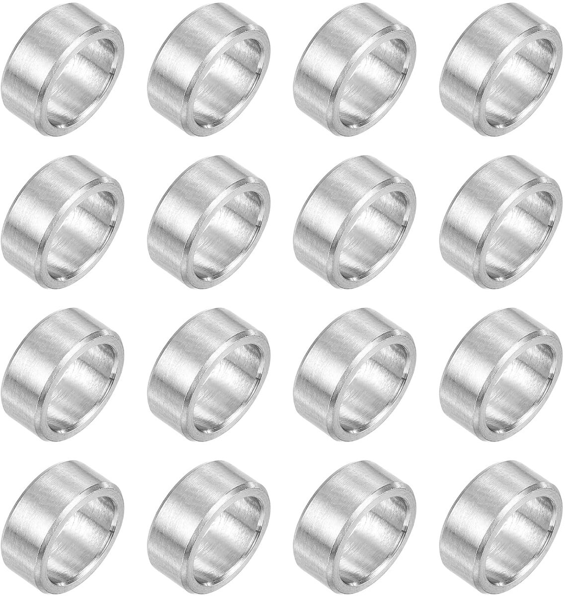 16 stuks 304 roestvrijstalen afstandshulzen, 9 mm boring x 12 mm buitendiameter x 5 mm lengte, afstandhouderbus voor M9-schroeven, bouten en stangen, zilver