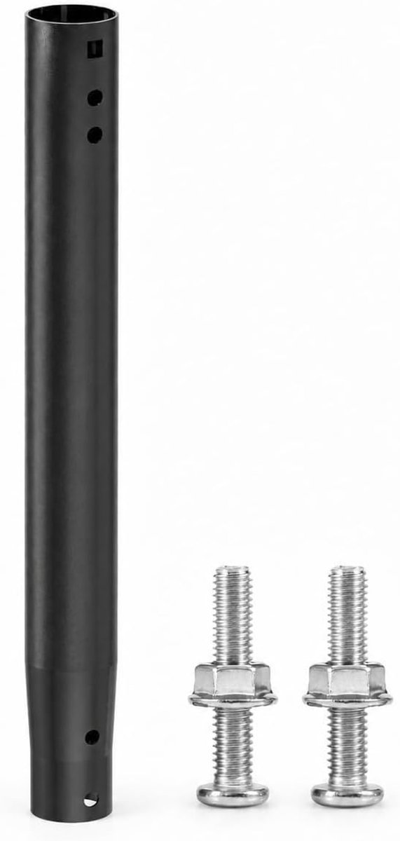 35,5 cm antennemast-verlengbuis met 2 bevestigingsgaten, compatibel met B0GQSLW22R en B0F8HHBKM5, van ijzer, verstelbaar, zwart