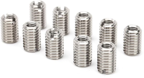 Naar M5 Draadadapter, M5-inzetstuk Roestvrij, Schroefdraadinzetstukken, 10-delige Draadreparatiemoer Roestvrij Stalen Bevestigingsaccessoire M5 X 0,8 Mm M8 X 1,25 Mm 12 Mm — afbeelding 2