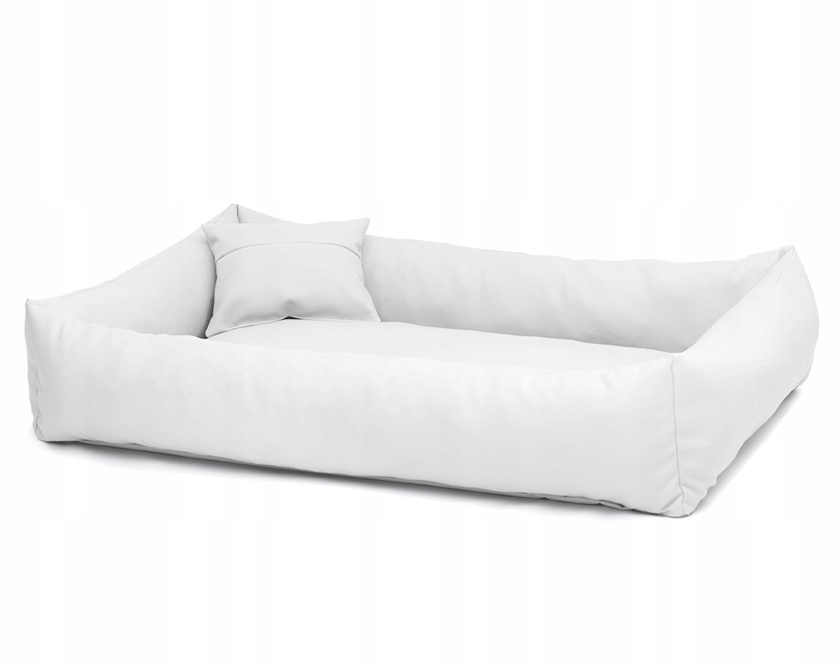 Luxe Hondenmand Elmo Wit Eco-leer 70x50cm - Comfort & Stijl