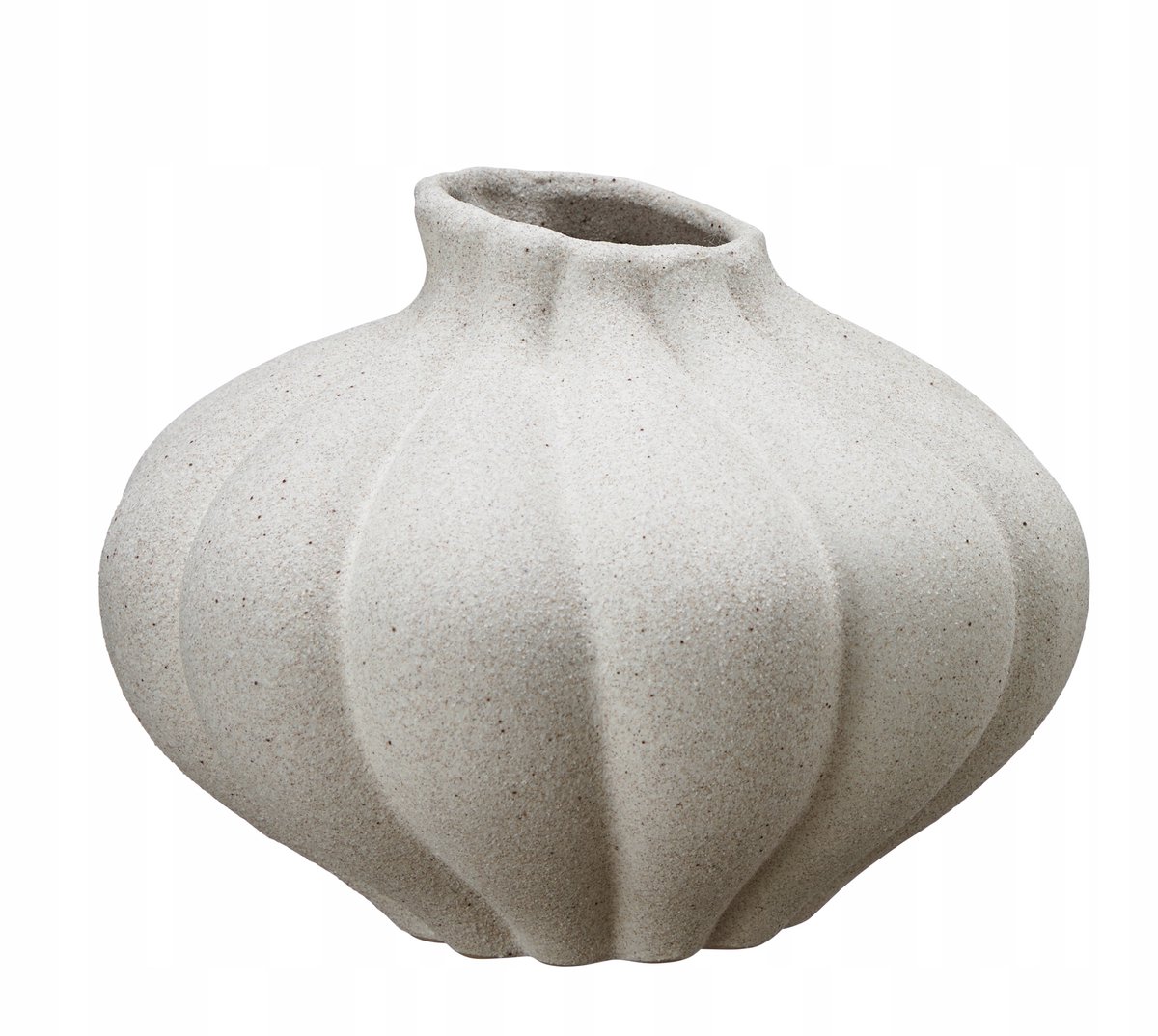 Elegante beige en ecru keramische vaas - Decoratieve bloemenvazen ​​16x22 cm