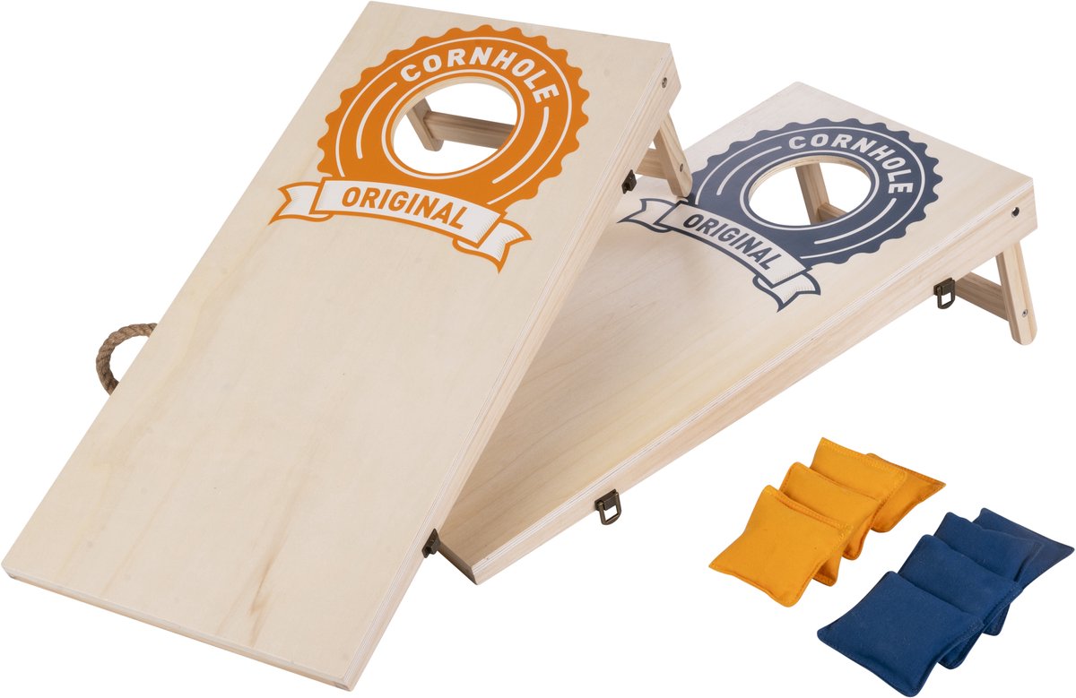 Cornhole Set 60 x 30 cm – Inclusief 8 Werpzakjes – Houten Werpspel – Buitenspel voor Kinderen en Volwassenen-Engelhart