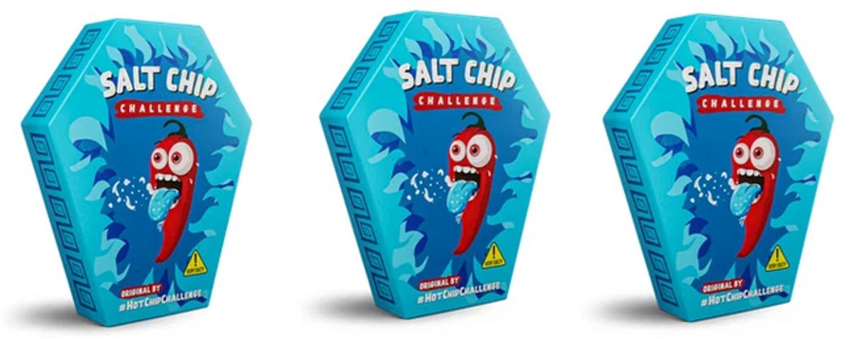 Salt Chip Challenge – Extreme Zout Challenge voor 2 Personen – Grappig Cadeau & Party Challenge - 3 pack