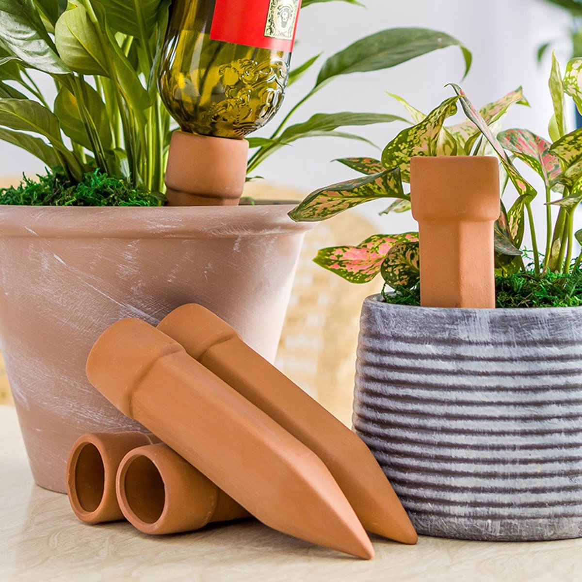 Automatische bewateringsset 4 stuks - zelfbewateringsspikes - instelbaar irrigatiesysteem - ShopVlot
