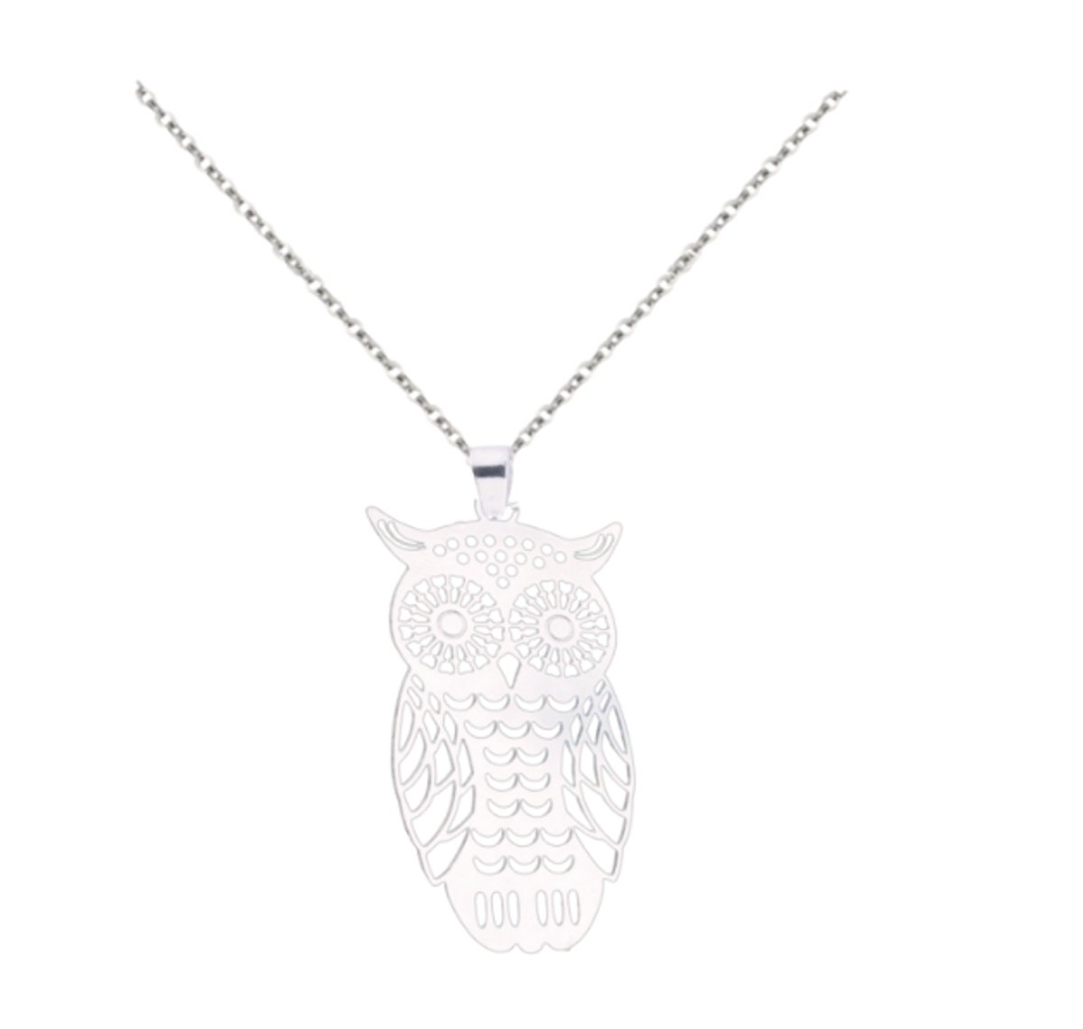 Uil ketting -filigraan - zilverkleur- Charme Bijoux