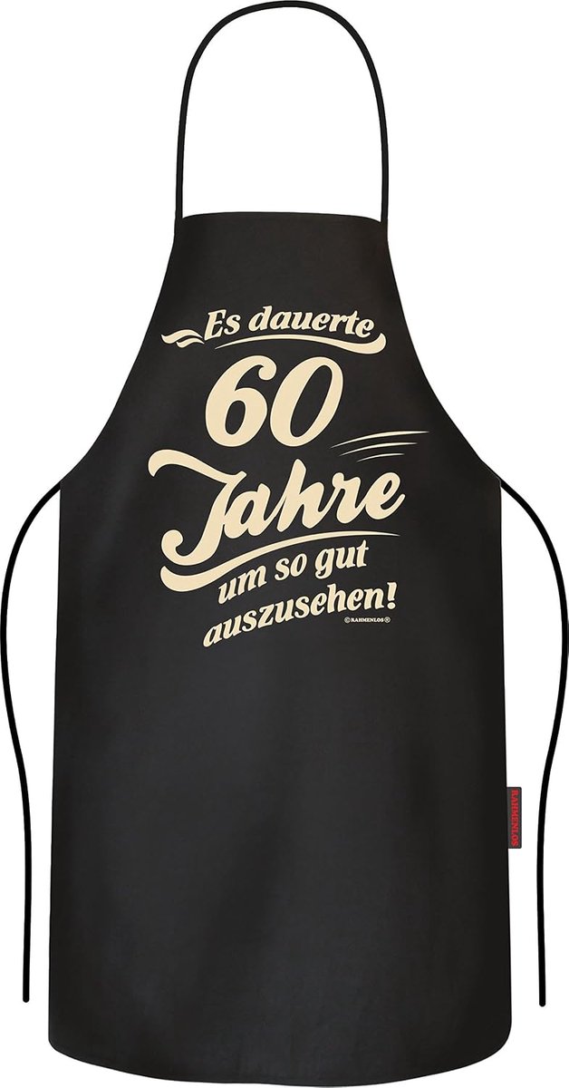 BBQ schort XL - zwart - 60 jaar jong - ideaal cadeau voor de barbecue liefhebber - SnelShoppen