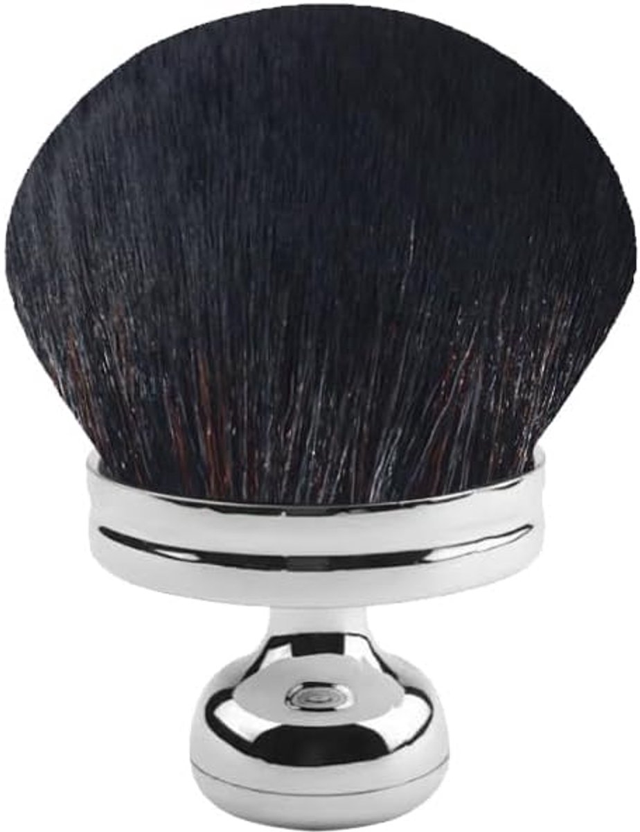 Make-upborstel 74 mm - Kabuki foundation brush - Zilver - Voor bruiningslotion en zonnebrandcrème - SnelShoppen