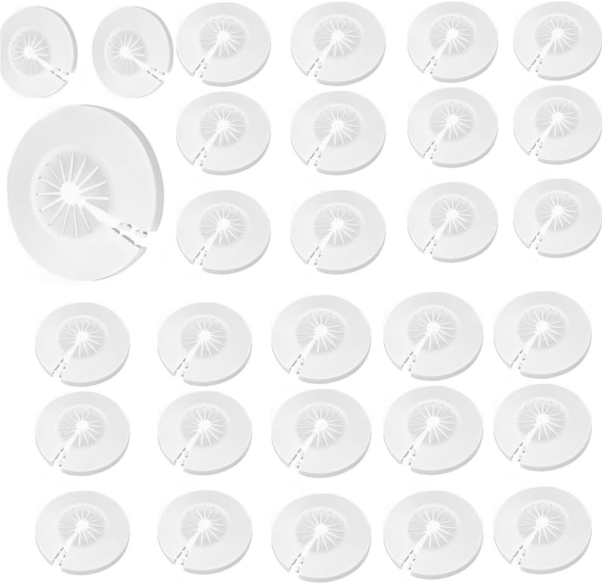 Radiator rosettes 14-29 mm - plastic wit - voor nette afwerking - 30 stuks - SnelShoppen