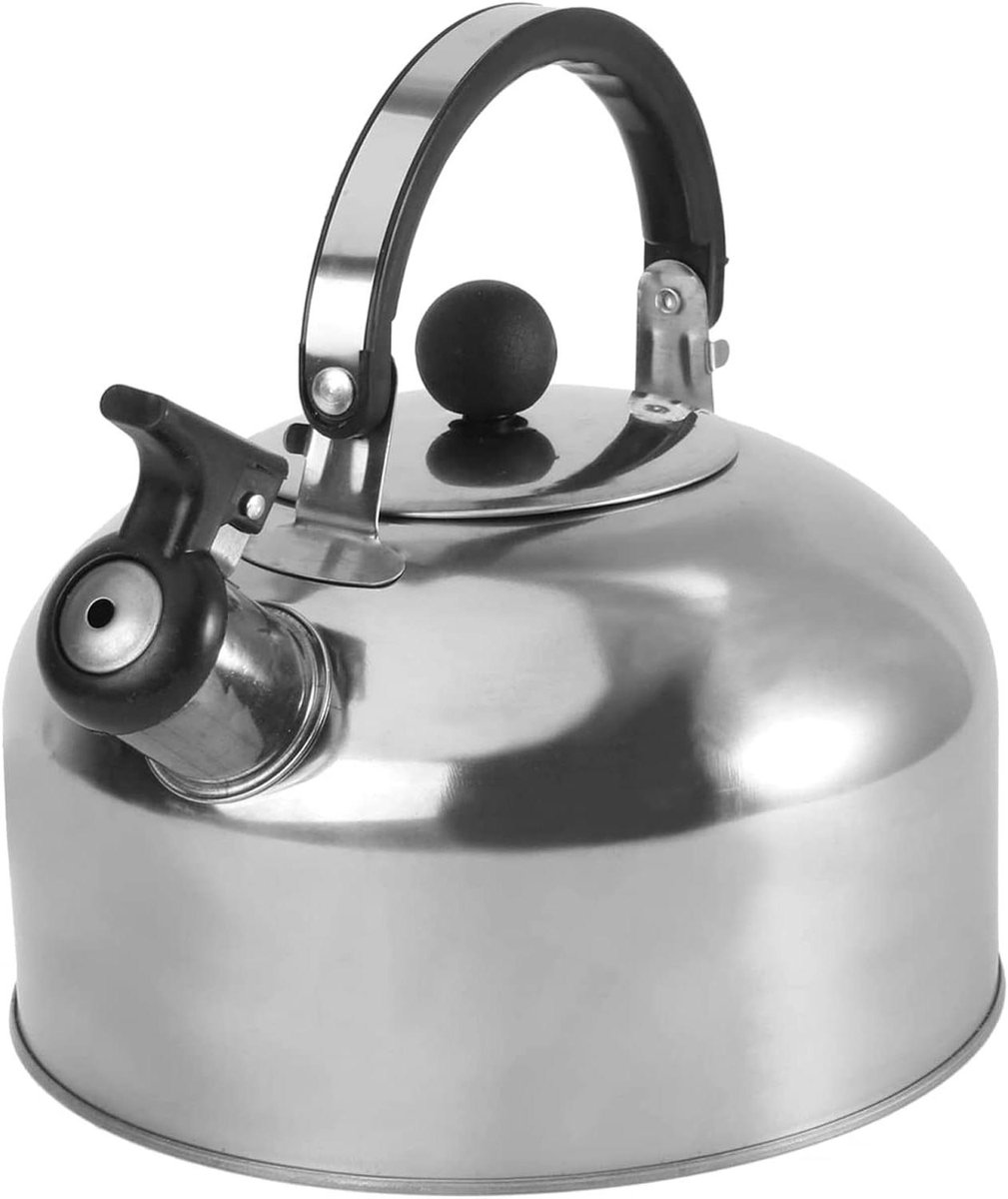 Kookpan Waterkoker - Theepot Gasfornuis - Water Koken - Voedselveilig Roestvrij Staal - 20x20x17.5cm - Zilver