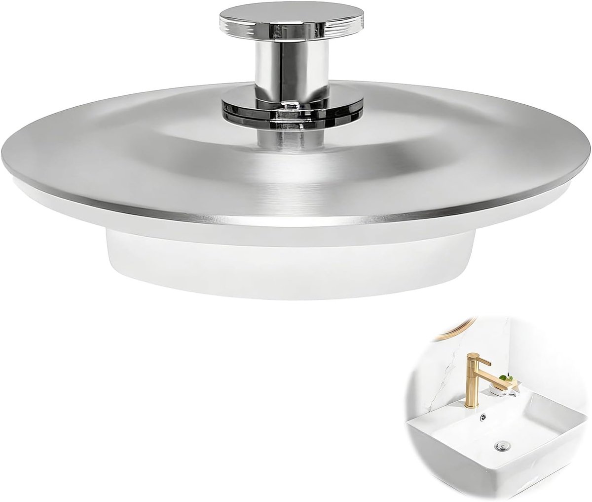Afvoerplug 42-44mm - RVS - Eenvoudige installatie - Geschikt voor bad en keuken - SnelShoppen