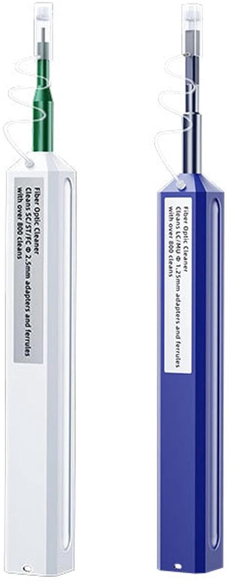 Fiber optic pen set 2 stuks - contact cleaner - voor 1.25mm en 2.5mm - meer dan 800 schoonmaakbeurten - SnelShoppen