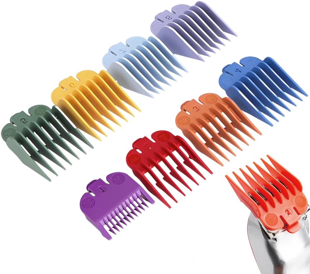 Trimmer accessoires set 8 stuks - Haartrimmer opzetstukken 3mm tot 25mm - Precisie snijden - Flexibel voor styling - SnelShoppen