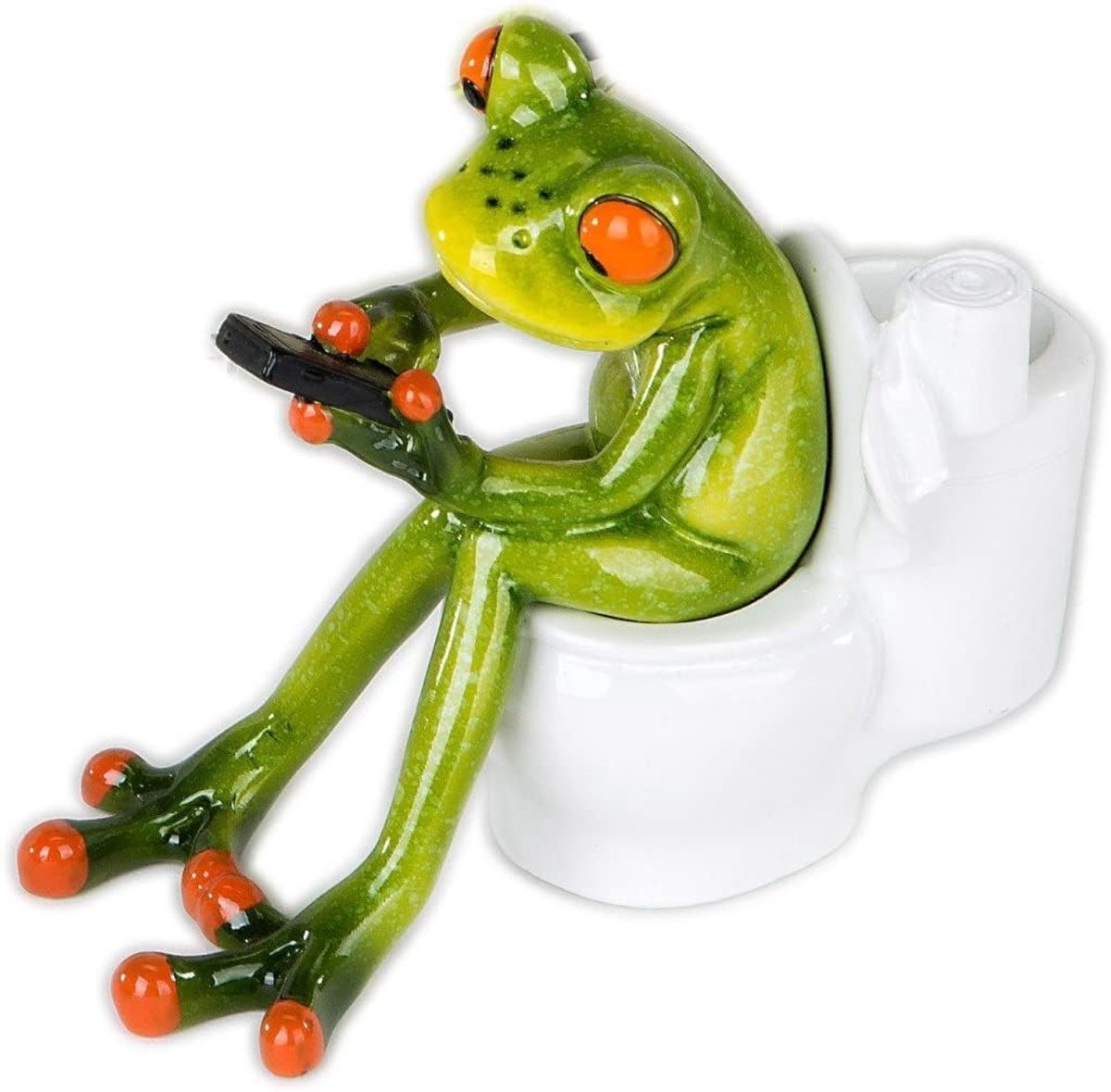 Frog Figure - Zittende Groene Kikker - Resin Beeldje - Leuke Decoratie voor Thuis en Kantoor - SnelShoppen