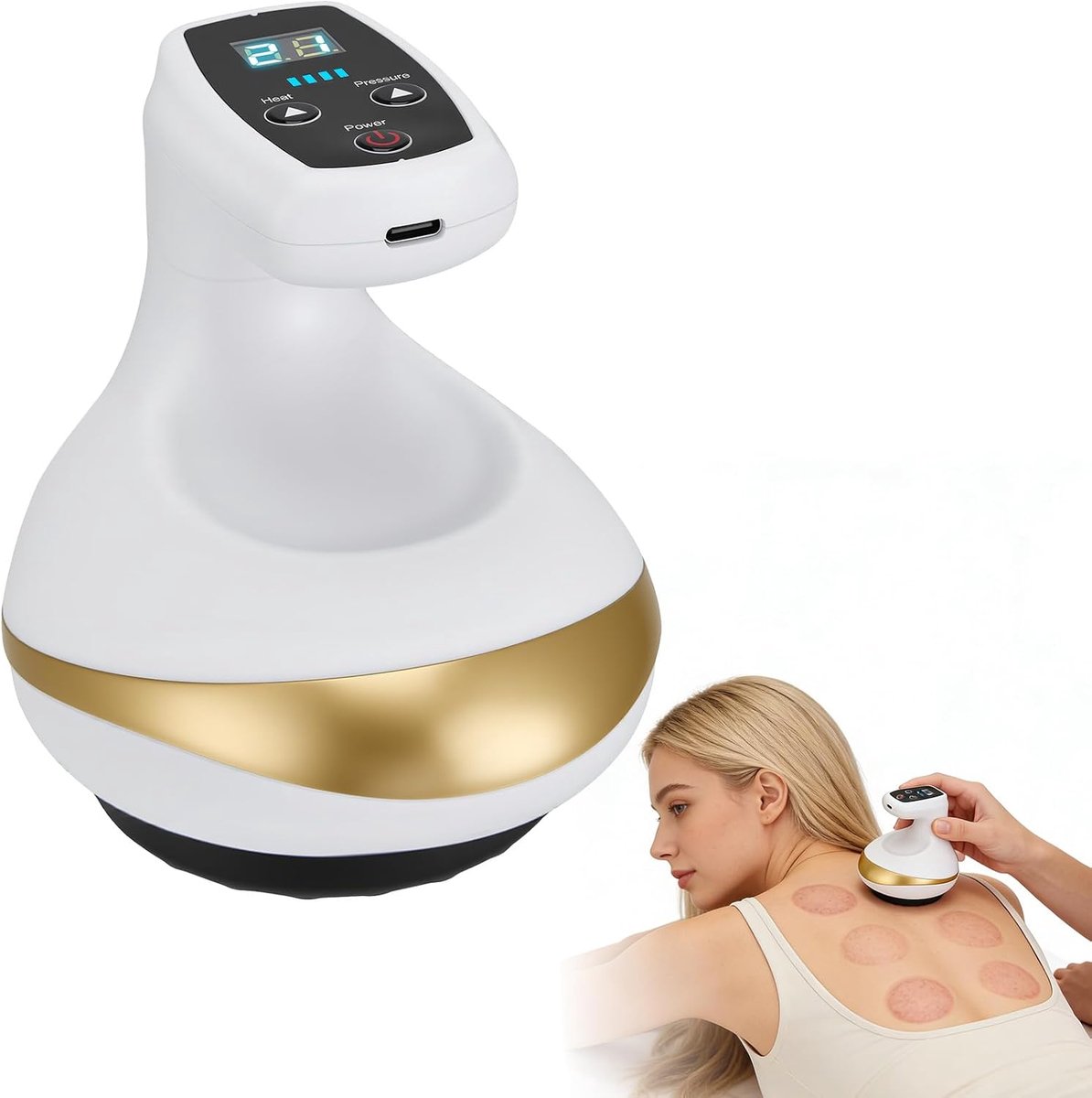 anti-cellulite massager 4-in-1 - 9 zuigniveaus - 9 warmtestanden - bevorderd bloedcirculatie - SnelShoppen