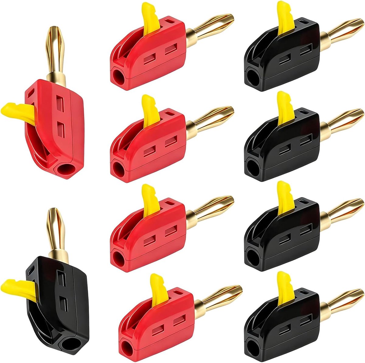 Banaanstekker 4 mm - 32 A - rood en zwart - ideaal voor hifi-luidsprekers - SnelShoppen