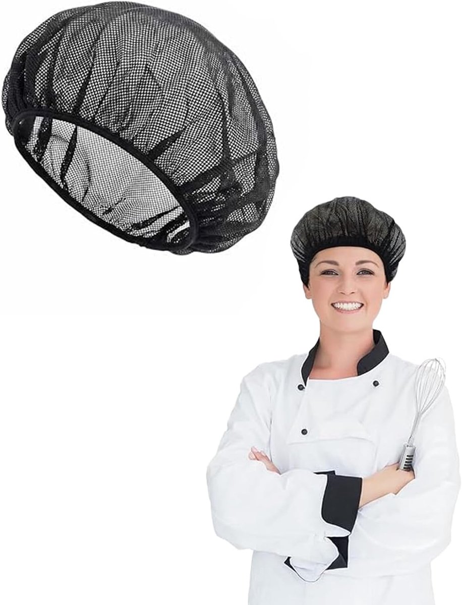 Koksmuts zwart - elastisch haarnet - ademend en comfortabel - professionele hygiëne - SnelShoppen