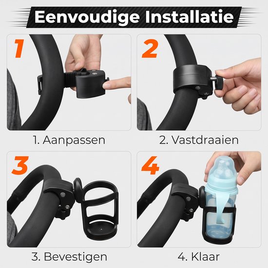Universele Bekerhouder - Fiets Fleshouder - TENZHVXI® - Grote Diameter Ontwerp - Veilige Anti Slip Bevestiging - Verstelbare Montage Op Stuur En Zadelbuis - 2 Stuks - Geschikt Voor Racefiets Mountainbike En Stadsfiets van Universele — afbeelding 5