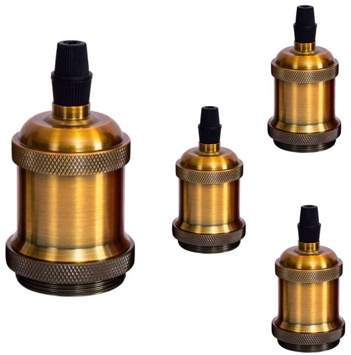 E27 vintage fitting set van 4 - retro messing lampenhouders - ideaal voor DIY projecten - SnelShoppen