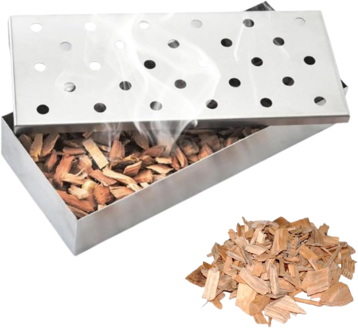 BBQ Smoker Box - Rvs rookbox - Goede rookverdeling - Voor gas- en houtskoolgrills - SnelShoppen