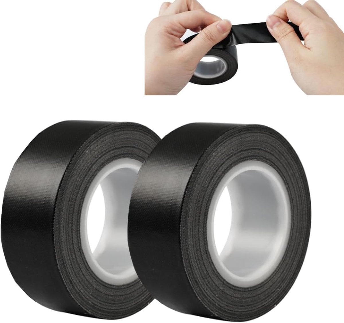 Isolatie tape 10m x 15mm - zwarte textiel tape - hittebestendig en waterdicht - ideaal voor kabelbomen - SnelShoppen