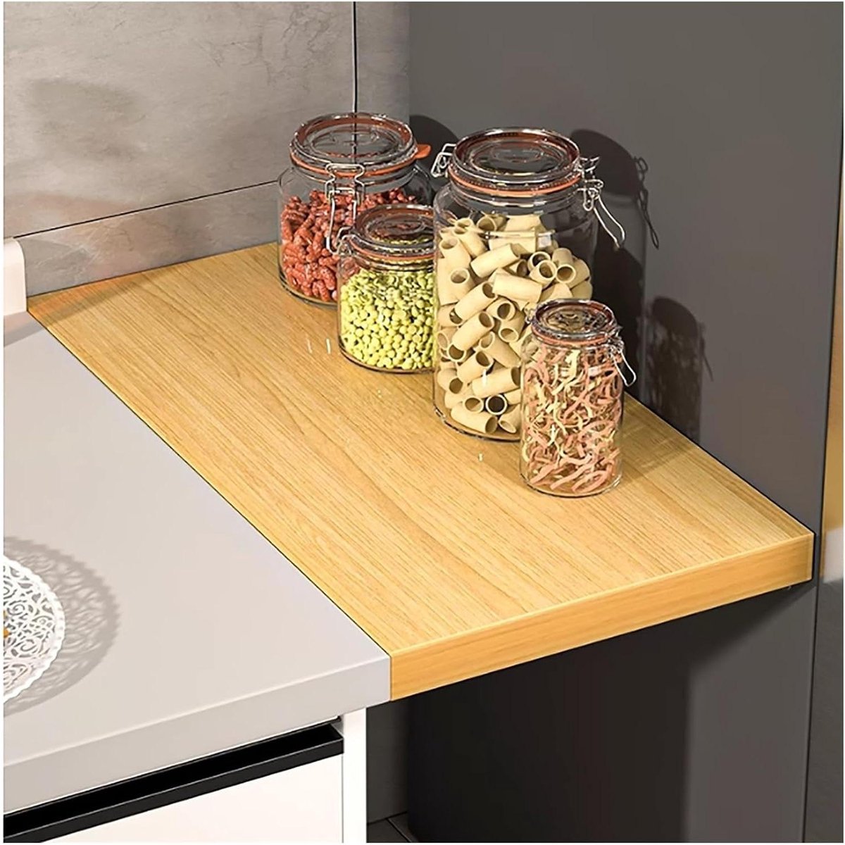Keuken Afdekplaat - Aanrecht Verlengstuk - Ruimte Benutten - 1.2cm Dik Hout - 30x20cm - Houtkleur