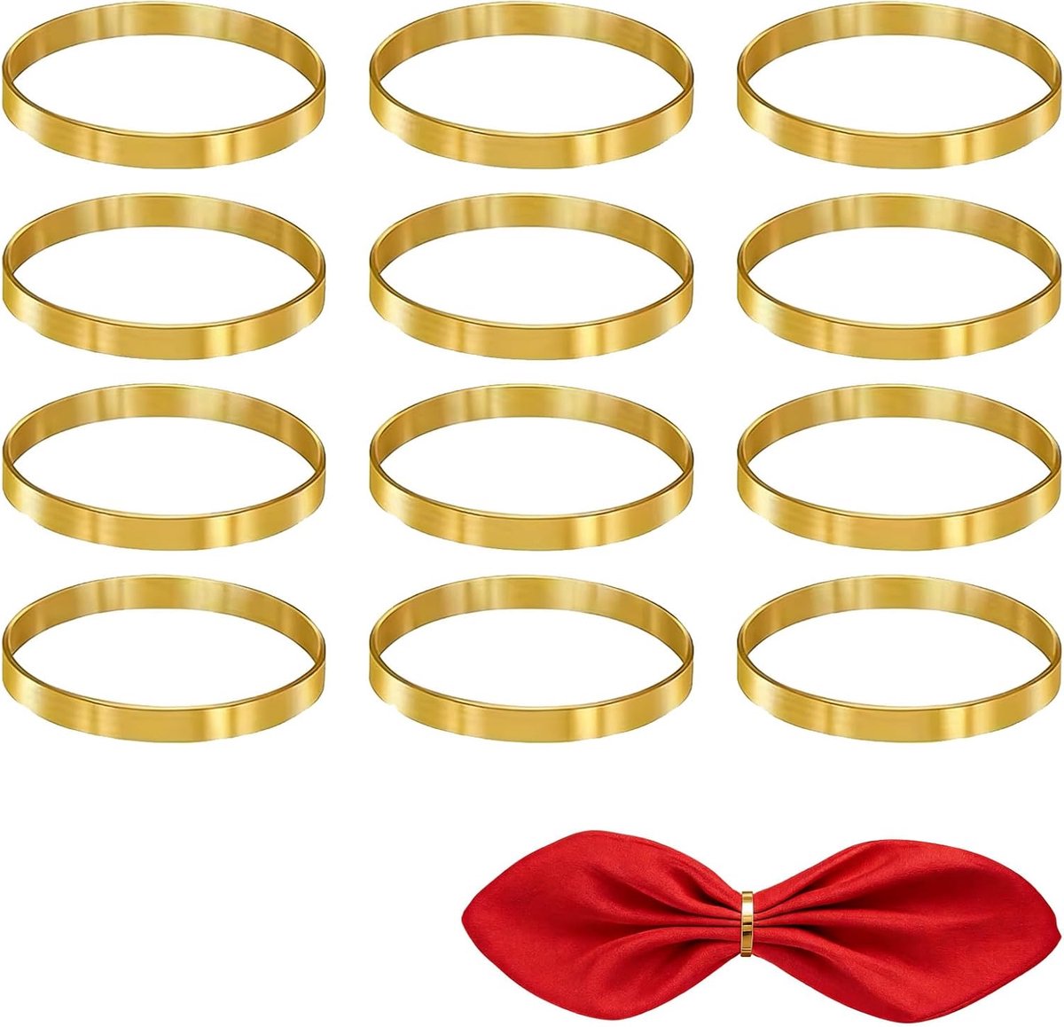Servettenringen set van 12 - Elegante roestvrijstalen ringen - Moderne tafeldecoratie - Perfect voor diners - SnelShoppen