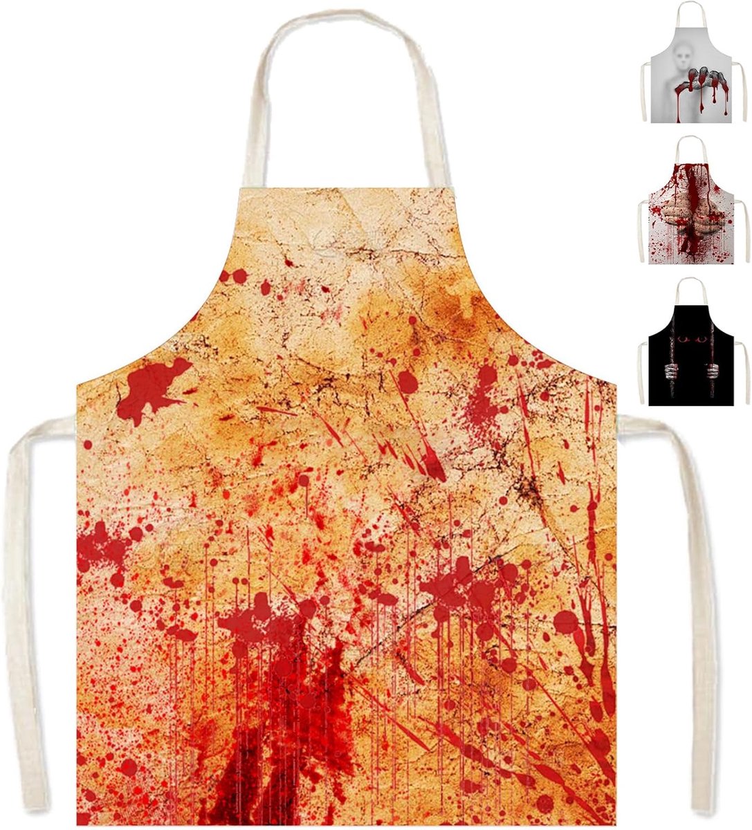 Halloween Schort Bloedspetters 65x75cm - Scary Bloedige Slager Kostuum - Verstelbaar Waterdicht - Ideaal voor Koken - SnelShoppen