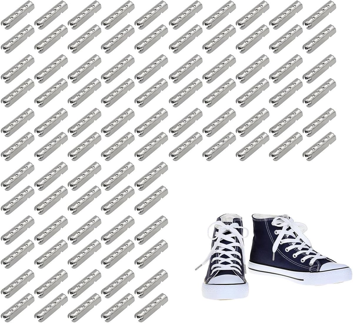 schoenveters eindkapjes 22x4mm - metaal - zwart - voor schoenen reparatie en decoratie - SnelShoppen