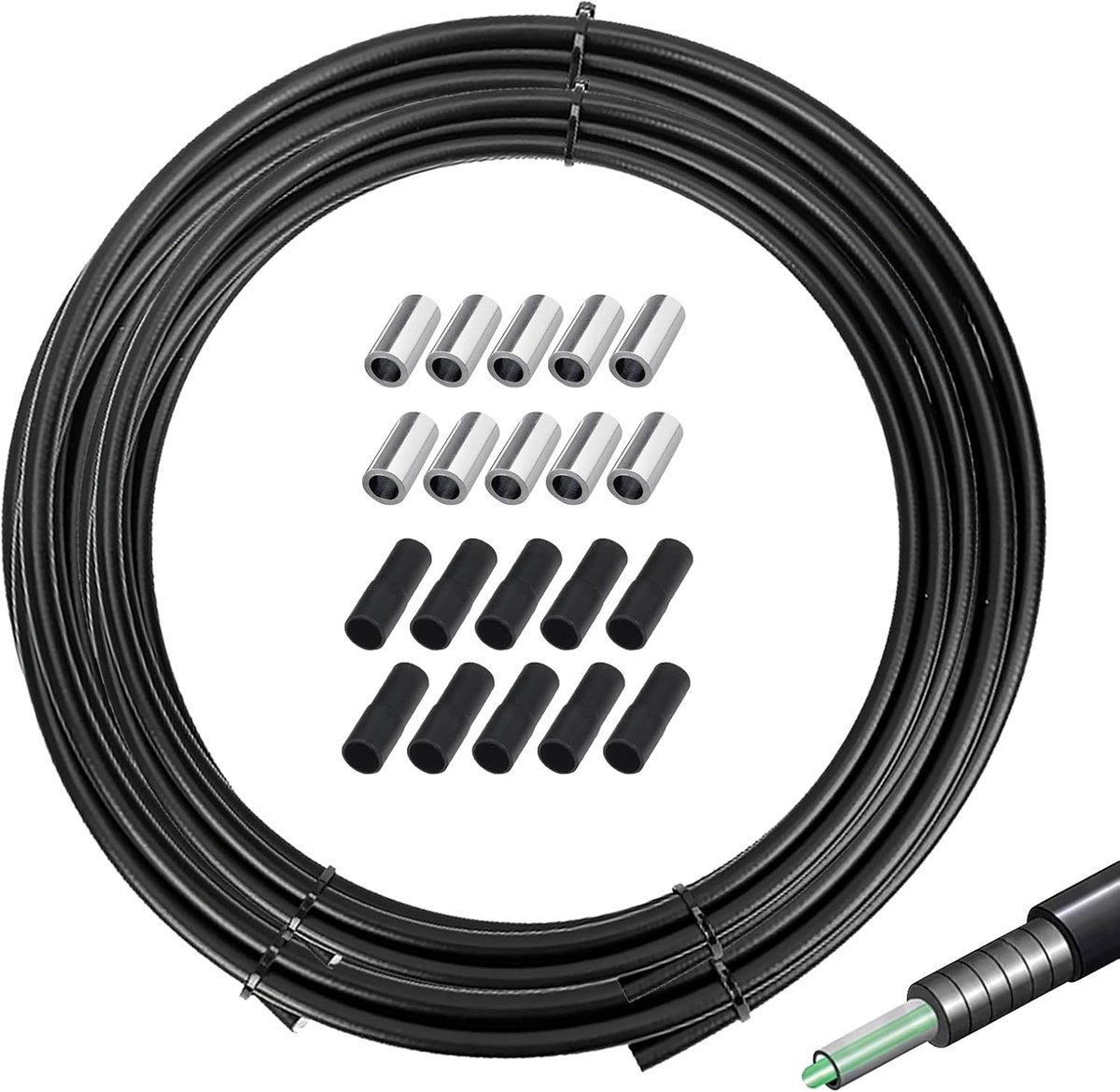 Fietsschoenremkabel 10 m - 5 mm Diameter - Duurzaam met Carbon Staal - Voor Soepel Remmen - SnelShoppen