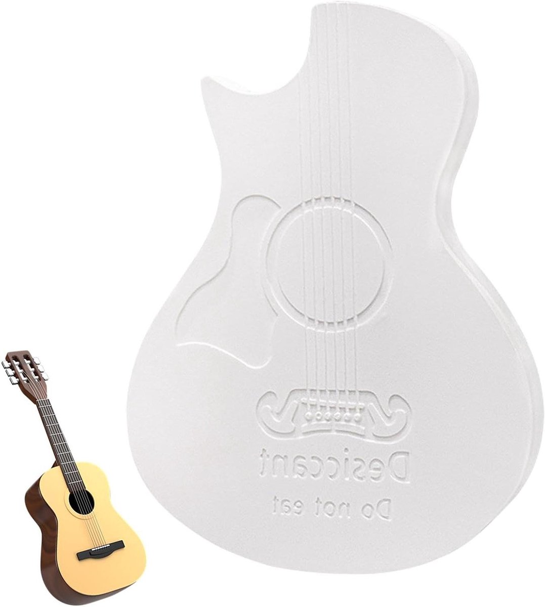 Luchtontvochtiger Muziekinstrument - Droogmiddel Vochtabsorberend - Bescherming Instrument - Gitaarvorm Design - 92 x 63 cm - Wit