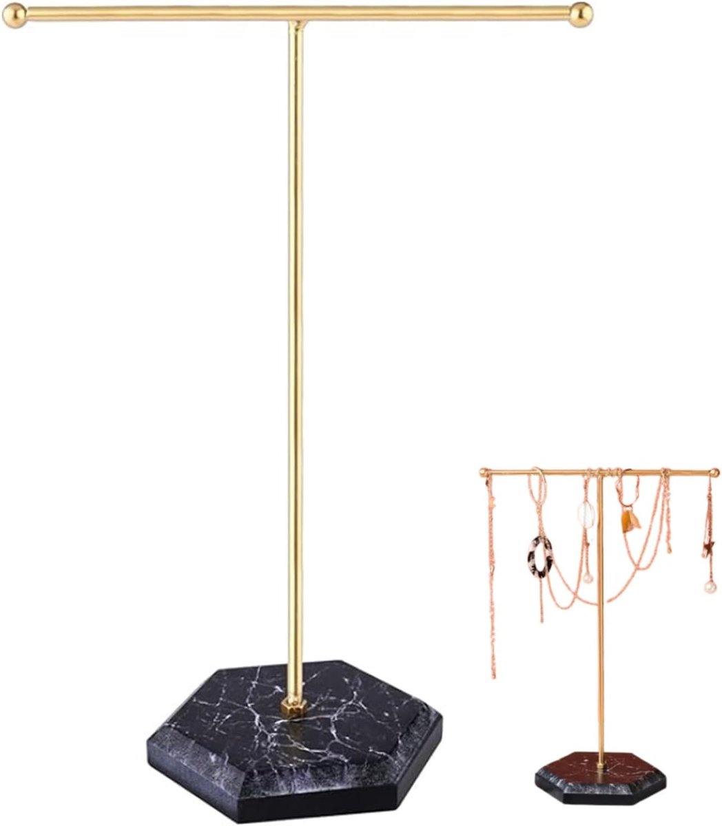 Sieradenorganizer standaard - goud & zwart - stijlvolle opbergruimte - ideaal voor accessoires - SnelShoppen