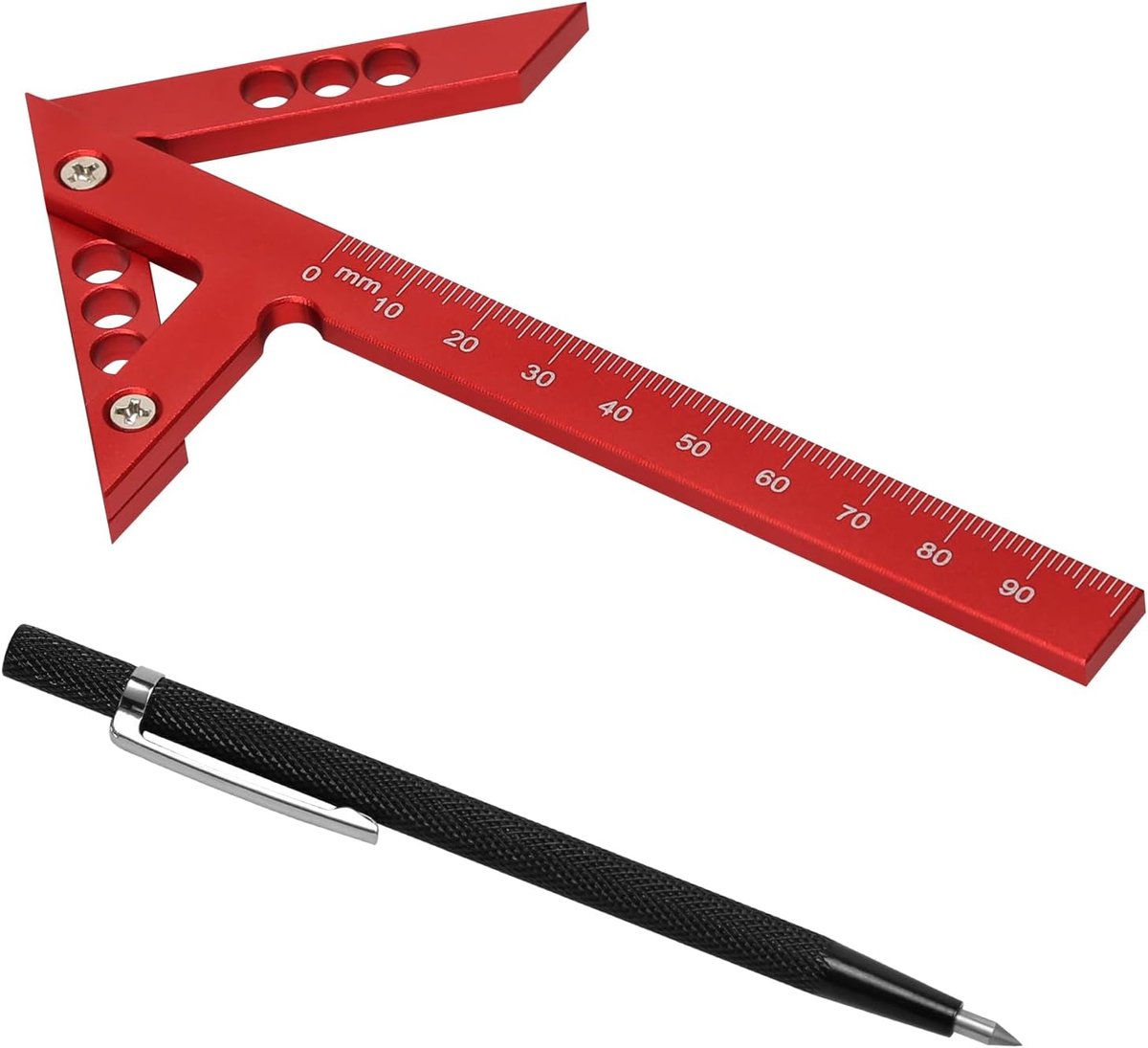 Center scribe gauge houtbewerking tool - Aluminium centre finder 100 mm - Precisie metalen scribe pen - SnelShoppen