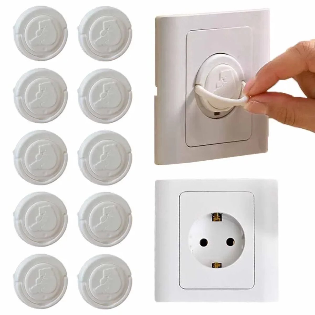 10x Baby Veiligheid Stopcontactbeschermers - Anti-elektrische Schok - Kindveilige Stopcontact Covers - Europese Standaard