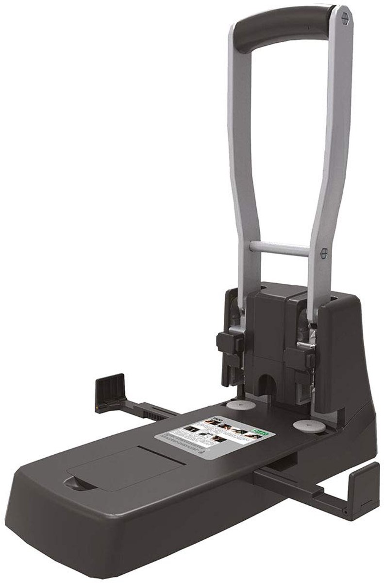 1500 perforatoren groot | 150 vellen | registerperforator | krachtperforator | aanslagrail met formaten | kantoorperforator papierperforator | 2-voudige krachtige perforatie zwart