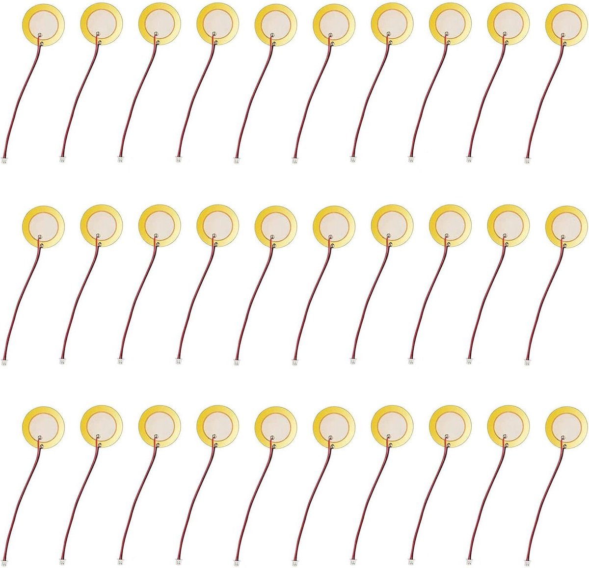 30 Stuks Piezo Elektrische Schijf, 27mm Akoestische Pickup-transducer, Piëzo-schijf, Piëzo-elektrische Zoemer, Piëzo-elementen, voor Klokken, Akoestische Gitaren, Elektronische Deurbellen