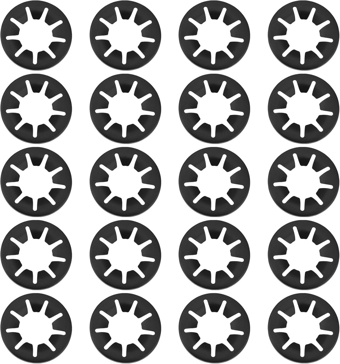 Store 20 stuks interne tandringen klemschijfaslager sterborgringen voor 20 mm as voertuigwiel meubilair 19x38,2 mm zwart