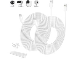 USB A naar USB C Oplaadkabel 6M 2 Stuks,Lange USB C Verlengkabel | Kabel voor Beveiligingscamera,Eufy SoloCam C210/S340/S220,Indoor Cam S350/C220,EufyCam 3/S330,3C/S300,TP Link Tapo 2K C120