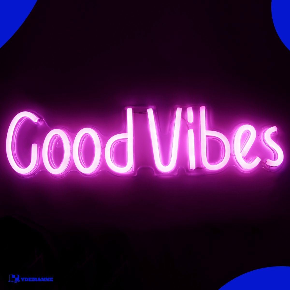 Neon Lamp GoodVibes Pink - Incl. Hanghaken - Neon Verlichting - Unieke Sfeer - SnelShoppen